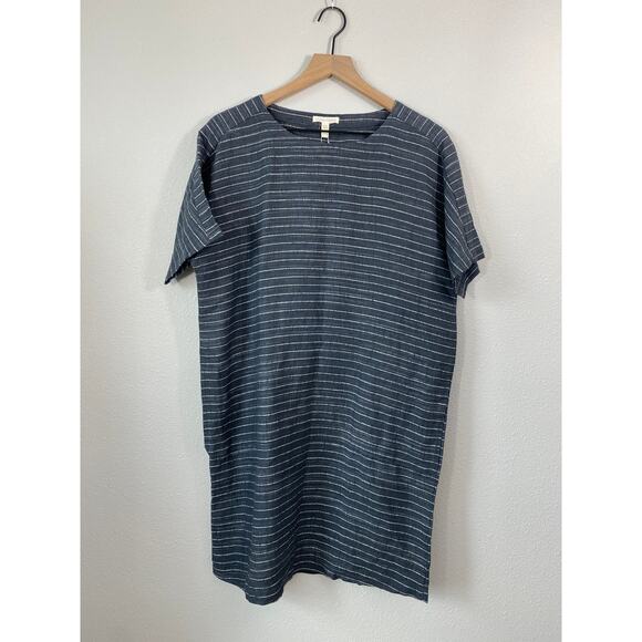 Eileen Fisher Stripe Linen Tunic Dress - Picture 1 of 8